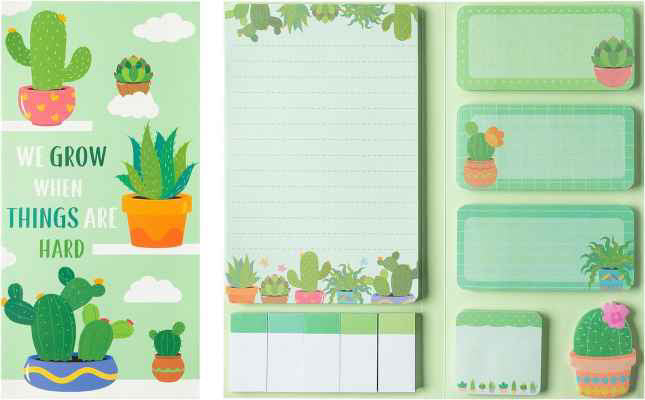 Sticky Note Booklet Set - Cactus Grow