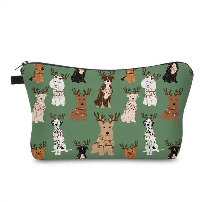 Pouch - Christmas Dog Green