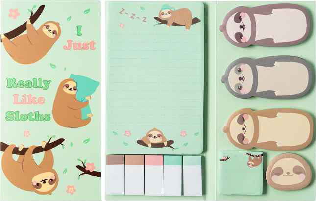 Sticky Note Booklet Set - Sloths